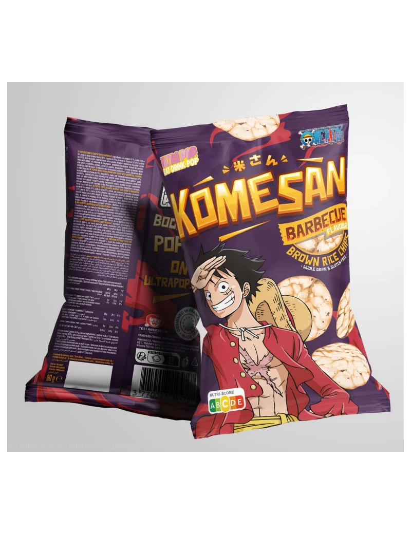 Komesan One Piece - Luffy - Chips de riz complet goût barbecue