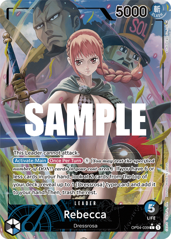 OP04-039 L ENG Rebecca (Parallèle) Carte leader