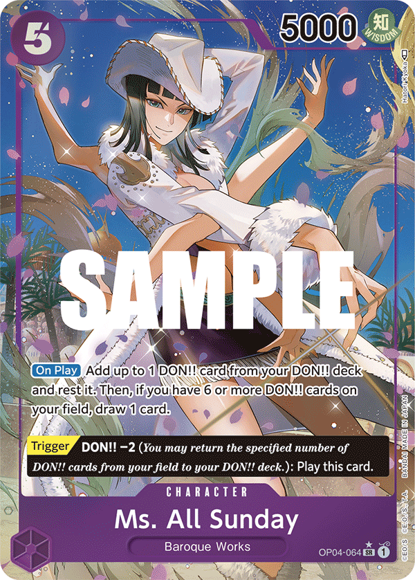 OP04-064 SR ENG Ms. All Sunday (Parallèle) Carte personnage super rare