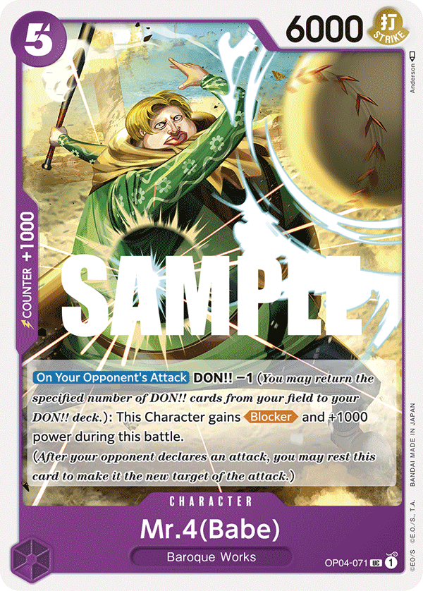 OP04-071 UC ENG Mr.4 (Babe) Carte personnage uncommon