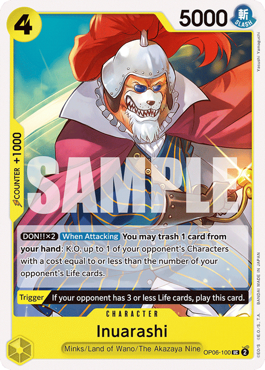 OP06-100 UC ENG Inuarashi Carte personnage uncommon