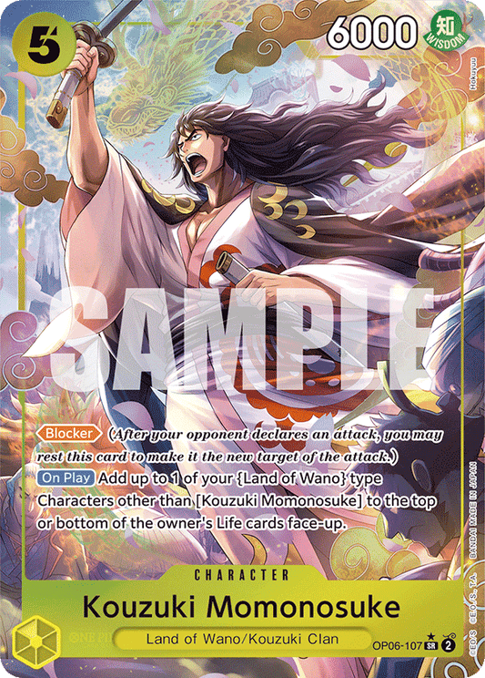 OP06-107 SR ENG Kouzuki Momonosuke (Parallèle) Carte personnage super rare