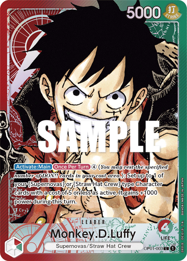 OP01-003 L ENG Monkey D. Luffy Parallèle Carte leader