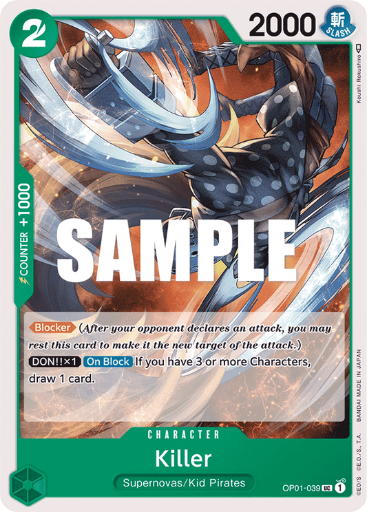 OP01-039 UC ENG Killer Carte personnage uncommon