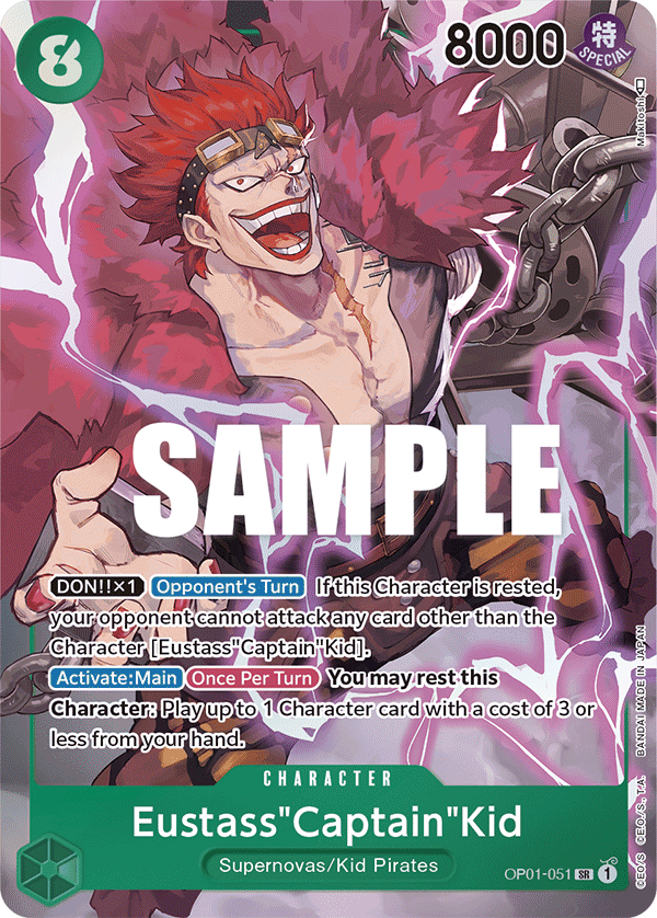 OP01-051 SR ENG Eustass "Captain" Kid Parallèle Carte personnage super rare