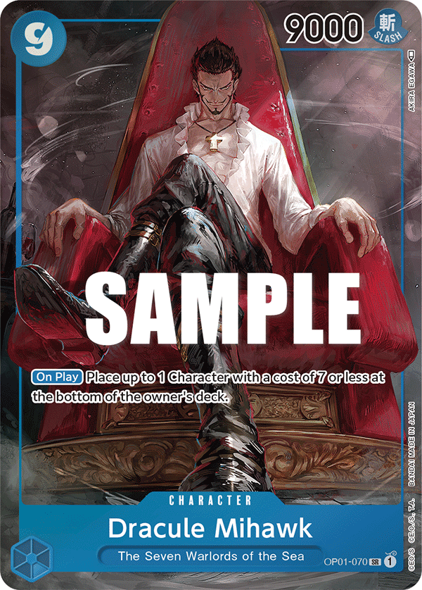 OP01-070 SR ENG Dracule Mihawk Parallèle Carte personnage super rare
