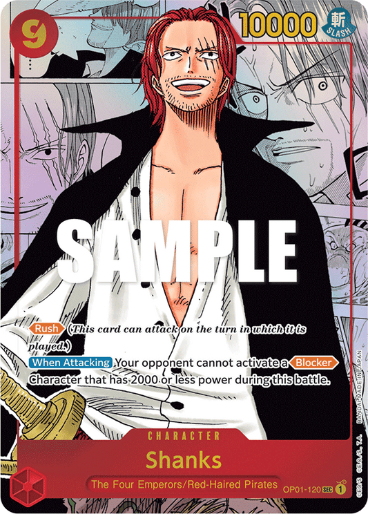 OP01-120 SEC ENG Shanks Manga Parallèle Carte personnage secret rare