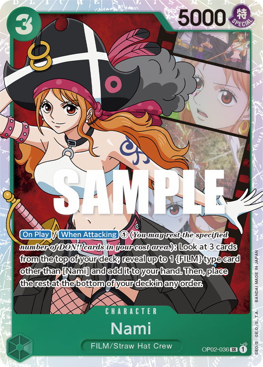 OP02-036 SR ENG Nami Carte personnage Super Rare