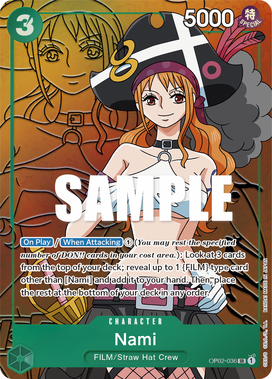 OP02-036 SR ENG Nami Parallèle Carte personnage Super Rare