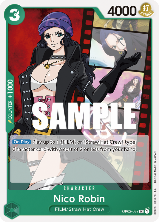 OP02-037 UC ENG Nico Robin Carte personnage uncommon