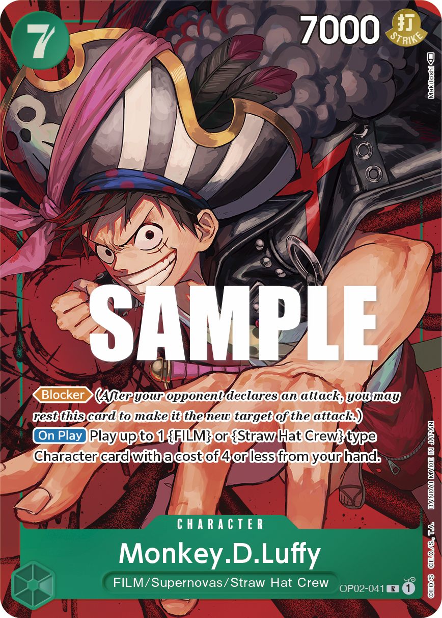 OP02-041 R ENG Monkey D. Luffy Parallèle Carte personnage rare