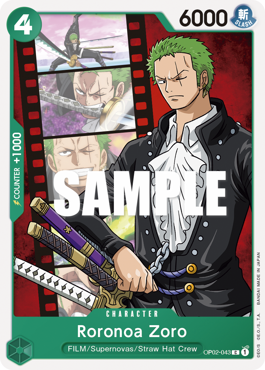 OP02-043 C ENG Roronoa Zoro Carte personnage commune