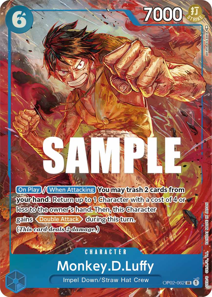 OP02-062 SR ENG Monkey D. Luffy Parallèle Carte personnage Super rare