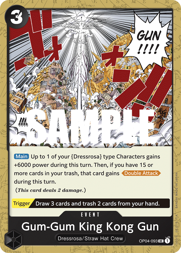 Kin Gun Un Baseball Card OP04-093 UC ENG Gum-Gum King Kong Gun Carte évènement uncommon ...