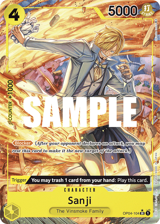 OP04-104 SR ENG Sanji (Parallèle) Carte personnage super rare