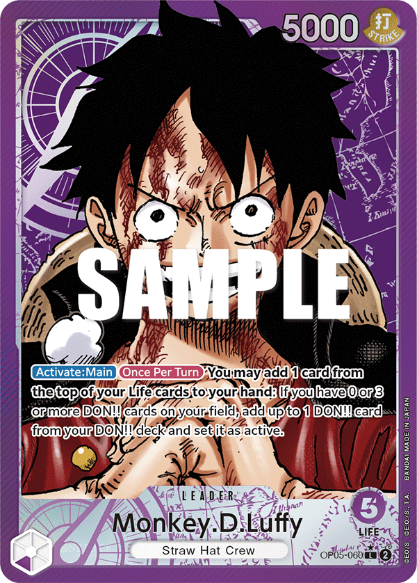 OP05-060 L ENG Monkey D. Luffy Carte leader (Parallèle)