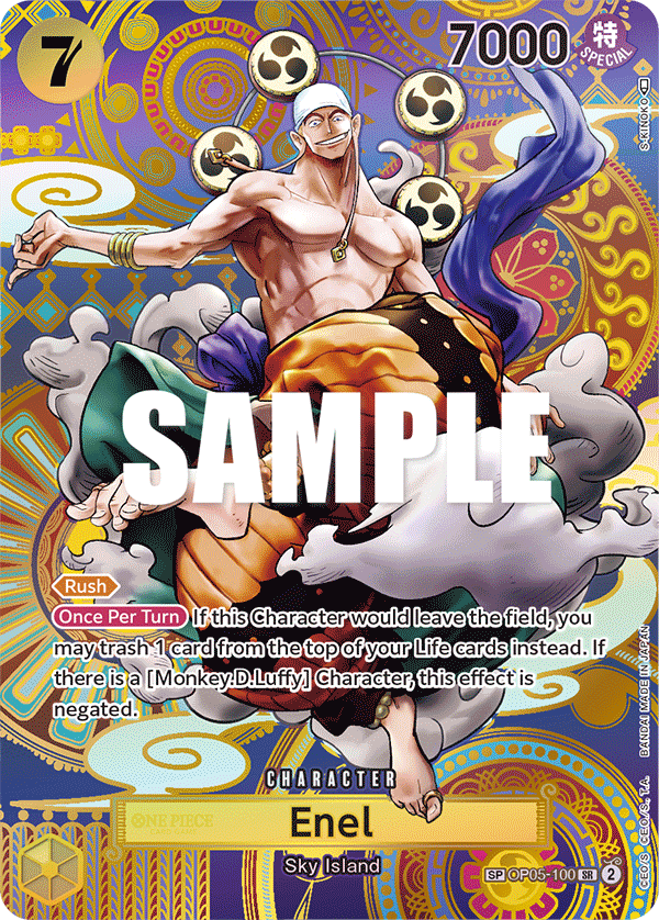 OP05-100 SR SP ENG Enel Carte personnage super rare (Spéciale Parallèle)