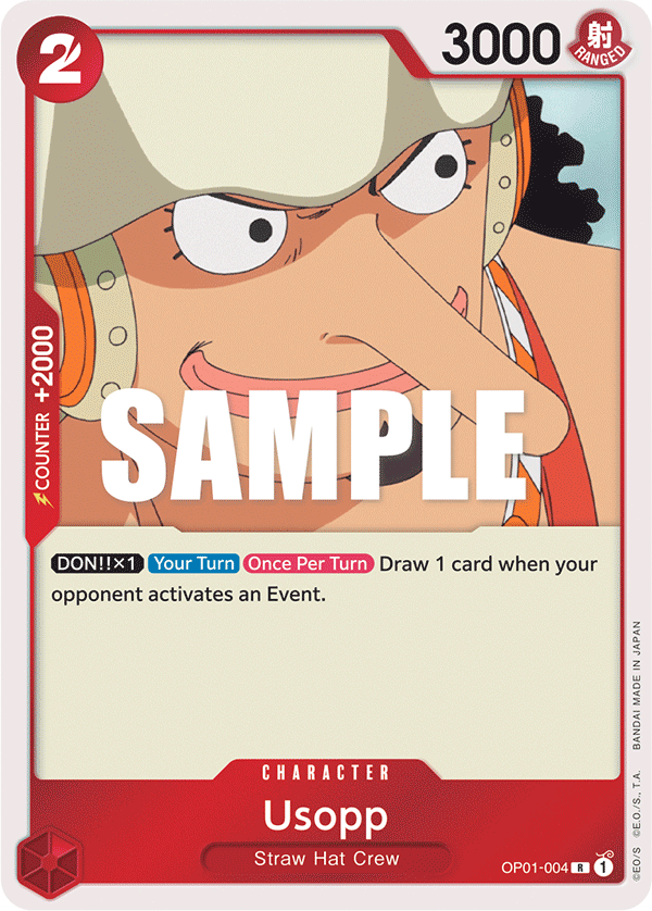 OP01-004 R ENG Usopp Carte personnage rare