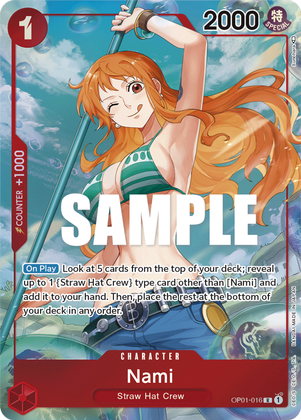 OP01-016 R ENG Nami Parallèle Carte personnage rare