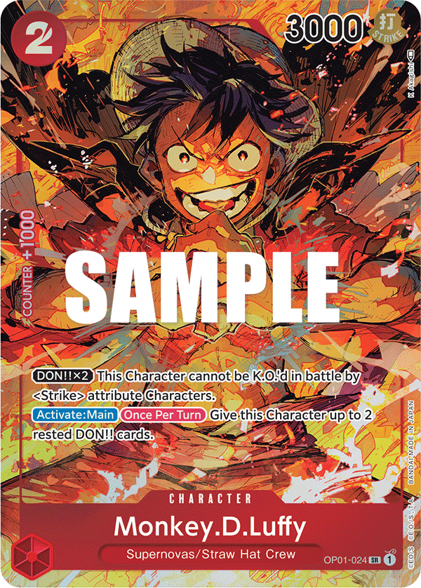 OP01-024 SR ENG Monkey D. Luffy Parallèle Carte personnage super rare