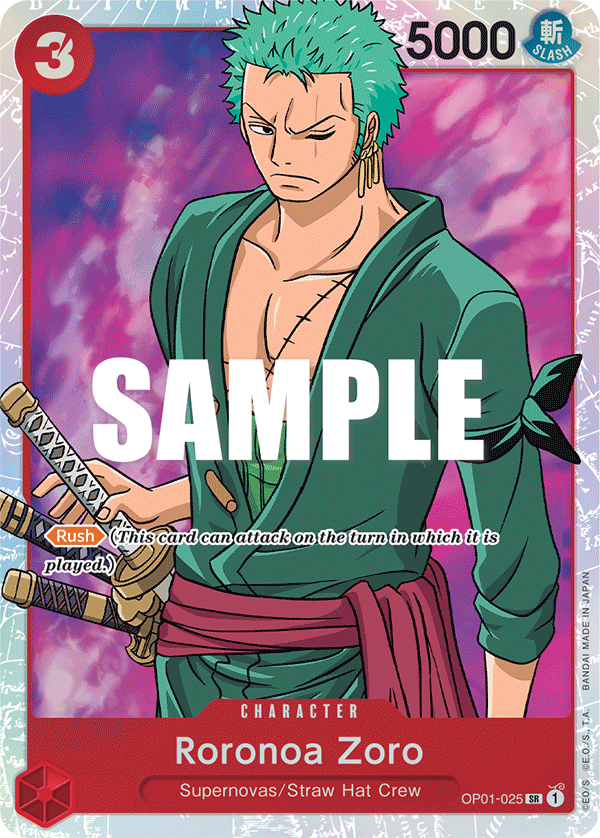 Op01 Rarest Card OP01-025 SR ENG Roronoa Zoro Carte personnage super rare – Boutique ...