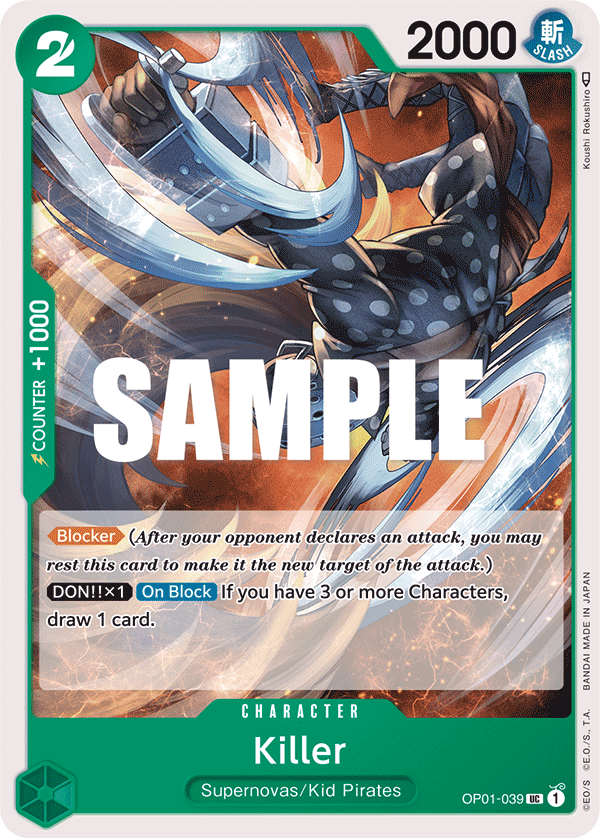 OP01-039 UC ENG Killer Carte personnage uncommon