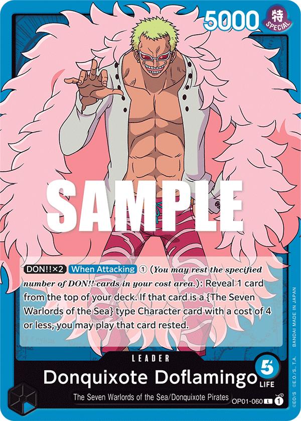 OP01-060 L ENG Donquixote Doflamingo Carte leader