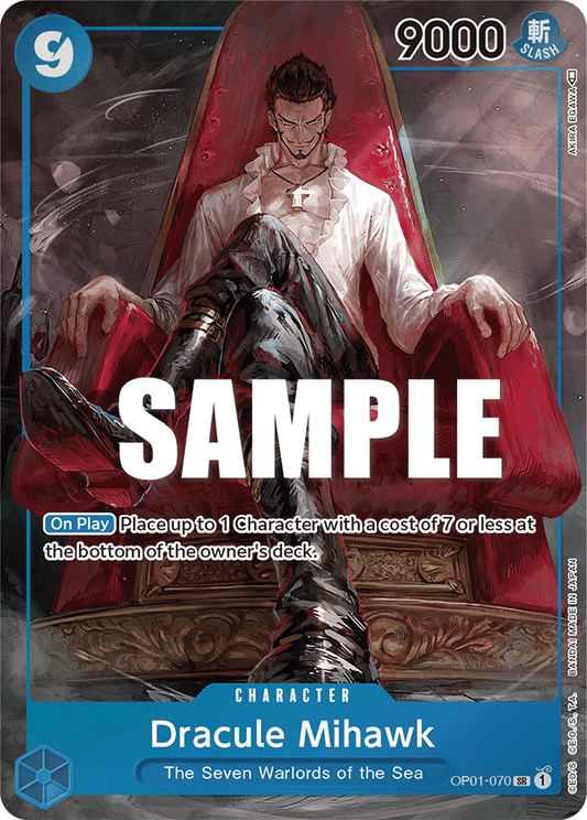 OP01-070 SR ENG Dracule Mihawk Parallèle Carte personnage super rare