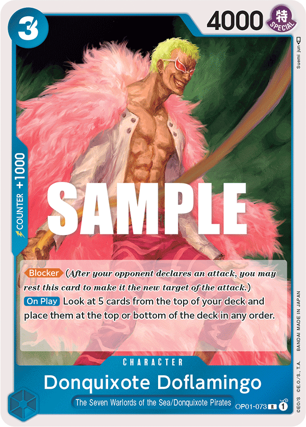 OP01-073 R ENG Donquixote Doflamingo Carte personnage rare