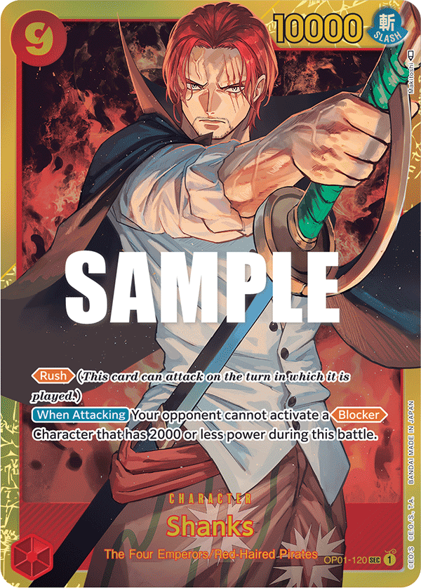 OP01-120 SEC ENG Shanks Carte personnage secret rare