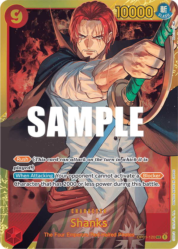 Op01 Rarest Card OP01-120 SEC ENG Shanks Carte personnage secret rare – Boutique Carte ...