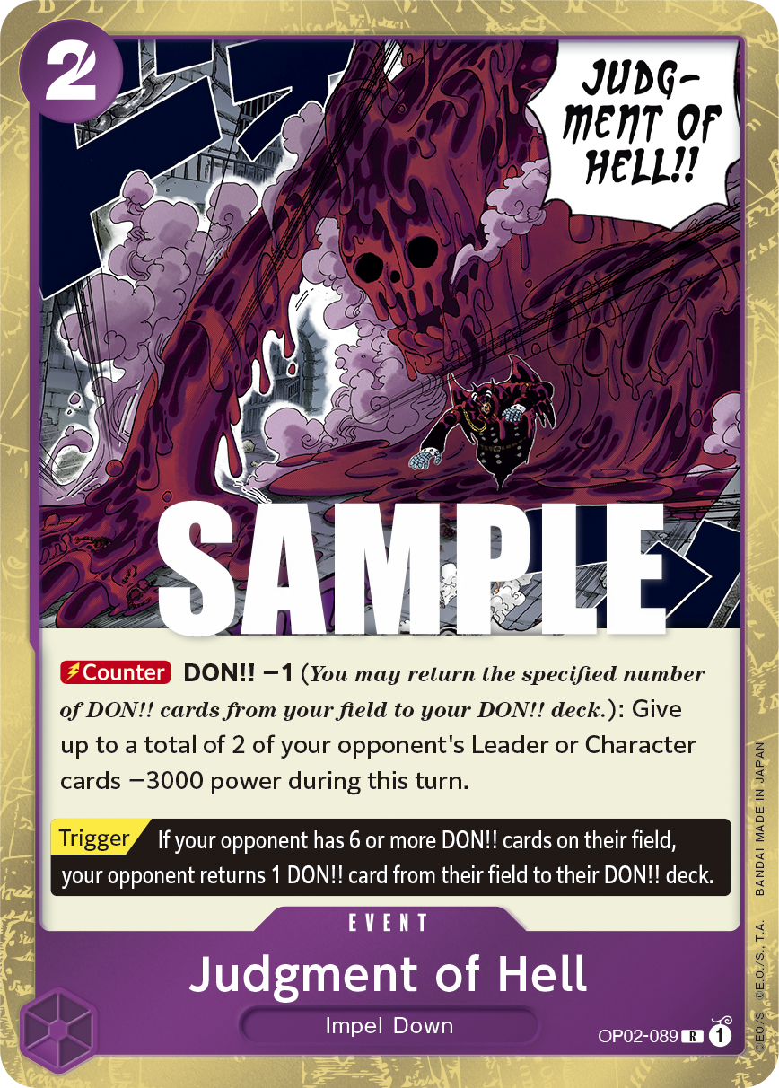 OP02-089 R ENG Judgment of Hell Carte event rare