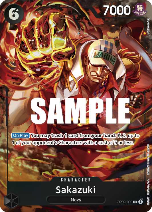 OP02-099 SR ENG Sakazuki Parallèle Carte personnage Super Rare