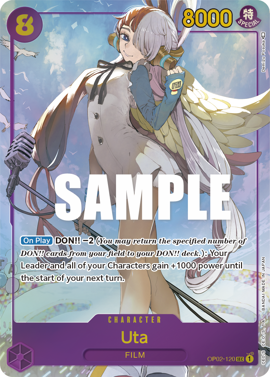 OP02-120 SEC ENG Uta Parallèle Carte personnage Secret rare